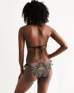 Bikini String Triangle Femme Noir & Nude Dentelle