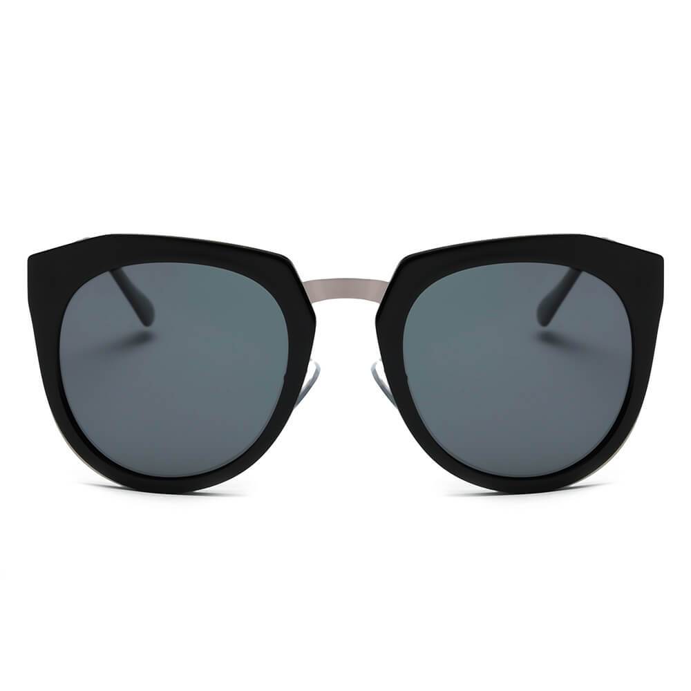 FERNDALE | Mirrored Polarized Lens Oversize Cat Eye Sunglasses