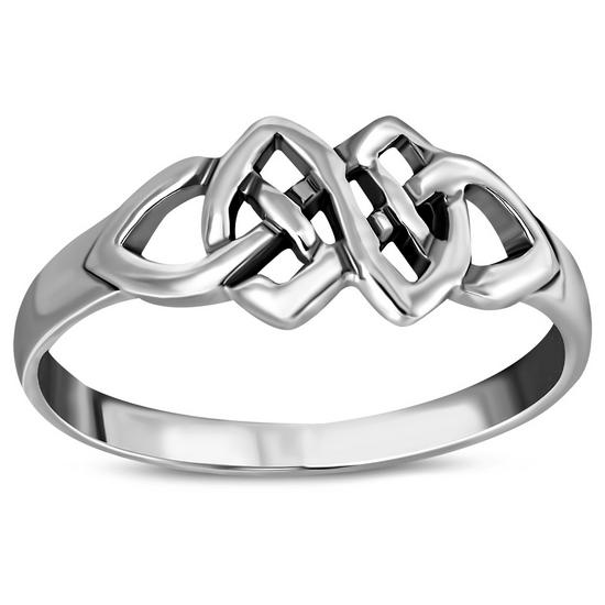 Bague en argent sterling avec nœud celtique uni