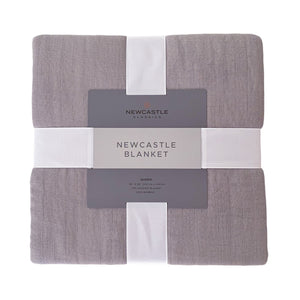 Couverture de lit double surdimensionnée en bambou gris Newcastle