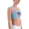 Women's Moisture Wicking Olivia III Rise & Go Sports Bra (White & Black Piping)