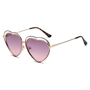 MESA | Women Metal Halo Wire Art Heart Shape Color Lens Sunglasses