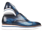 Paul Parkman Oxfords intelligents et décontractés pour hommes en cuir bleu (ID#185-BLU-LTH)