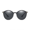 DEWITT | Retro Horn Rimmed Keyhole Bridge Round Sunglasses Circle