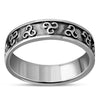 Celtic Triskele Triple Spiral Band Silver Ring