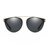 FRISCO | Modern Horn Rimmed Metal Frame Round Sunglasses