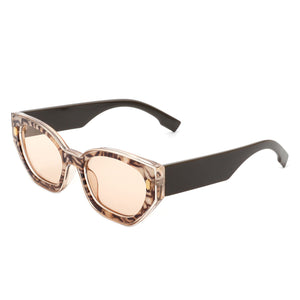 Dawnmist - Geometric Retro Round Irregular Narrow Cat Eye Sunglasses