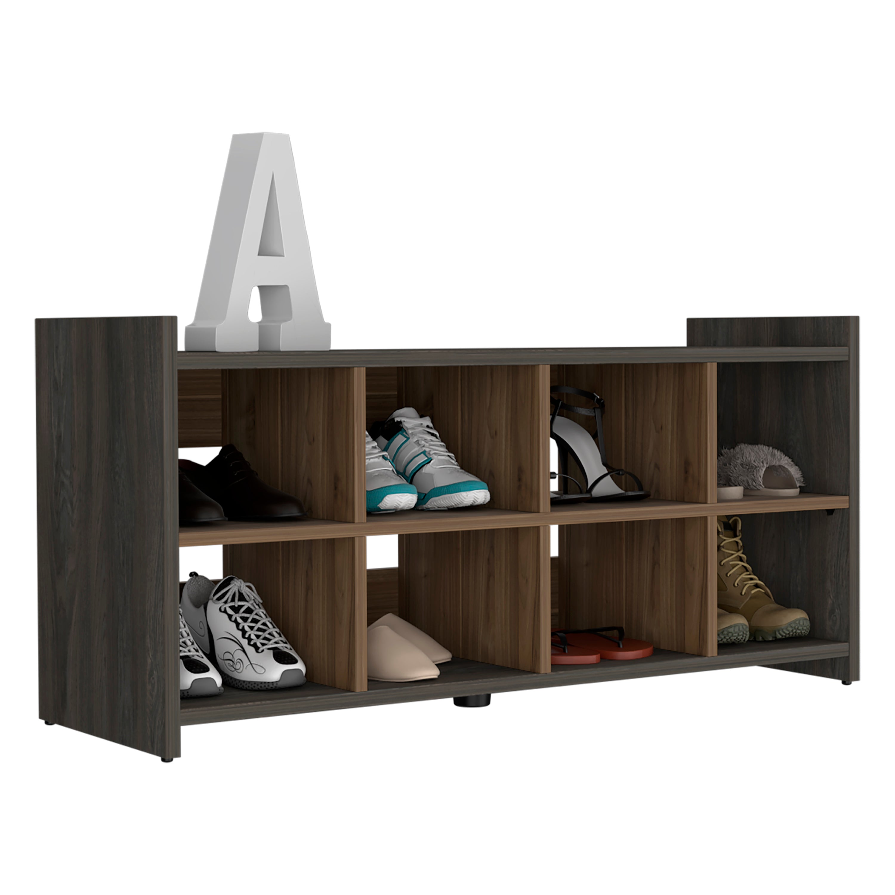 Shoe Rack Augusta, Eight Shoe Capacity - Espresso / Mahogany