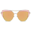 Galveston - Women's Brow Bar Mirrored Lens Cat Eye Sunglasses