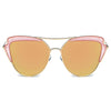 Galveston - Women's Brow Bar Mirrored Lens Cat Eye Sunglasses