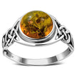 Baltic Amber Celtic Sterling Silver Ring