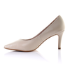 Escarpins à bout pointu en cuir à talon épingle de 8 cm-Beige