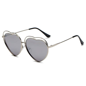 MESA | Women Metal Halo Wire Art Heart Shape Color Lens Sunglasses