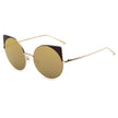 Dublin- Women Mirrored Lens Round Cat Eye Sunglasses