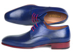 Paul Parkman Chaussures Derby bleues peintes à la main (ID#633BLU13)