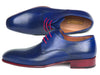 Paul Parkman Chaussures Derby bleues peintes à la main (ID#633BLU13)