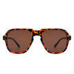 Nightime - Retro Square Fashion Aviator Vintage Style Tinted Sunglasses