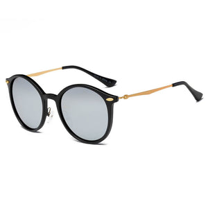 DEWITT | Retro Horn Rimmed Keyhole Bridge Round Sunglasses Circle