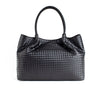 Naomi - Black Woven Vegan Leather Tote Bag