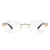 Hailstorm - Rectangle Retro Rimless Tinted Frameless Fashion Square Sunglasses