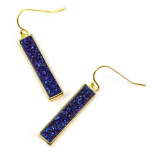 Bethany Druzy Bar Earrings in Gold