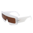 Celestia - Rectangle Chunky Oversize Square Tinted Flat Top Sunglasses