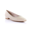 Ballerine classique en cuir à bout carré - (Beige clair)