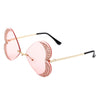 Quixotia - Rimless Butterfly Heart Shape Tinted Fashion Women Sunglasses