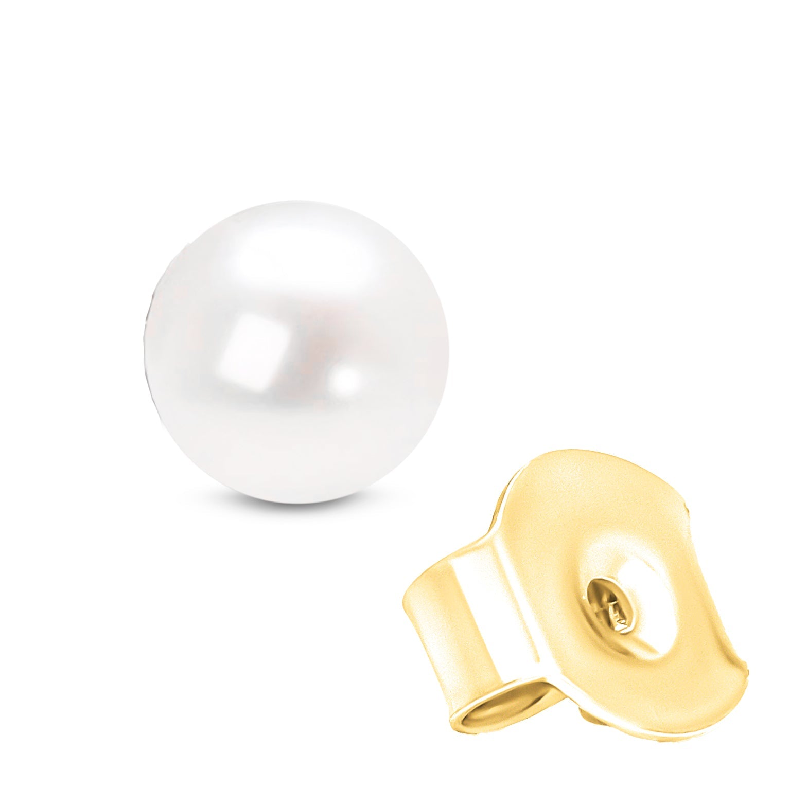 14K Gold Round White Saltwater Akoya Cultured Pearl