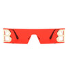 Rainbowx - Rimless Rectangle Flat Top Tinted Fashion Sunglasses