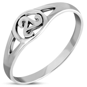 Bague triple spirale triskele en argent uni