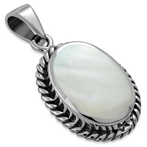 Pendentif Ovale en Argent Nacre