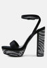 Zircon Rhinestone Patterned High Heel Sandals