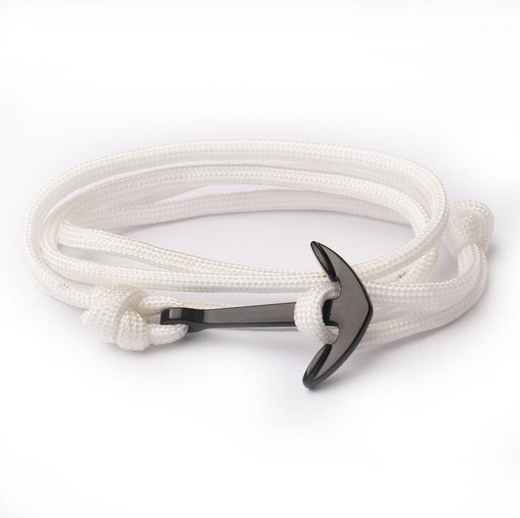 Bracelet simple en queue de requin avec manchette tressée nautique