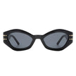 Elysiant - Geometric Oval Slim Fashion Round Cat Eye Sunglasses