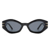 Elysiant - Geometric Oval Slim Fashion Round Cat Eye Sunglasses