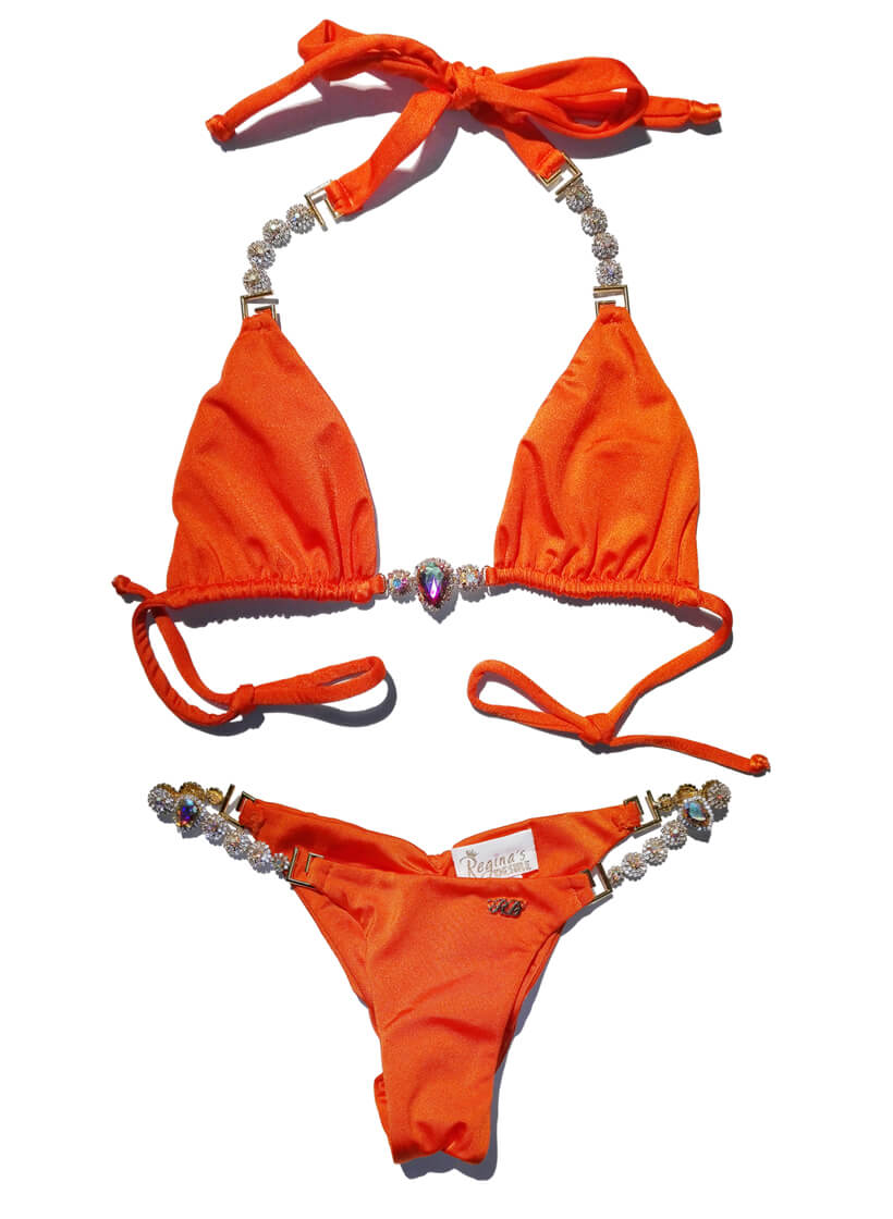 Belle Triangle Top & Skimpy Bottom - Orange