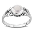 Bague en argent sterling spirale de quartz rose