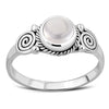 Rose Quartz Spiral Sterling Silver Ring