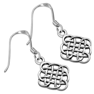 Boucles d'oreilles celtiques en argent uni