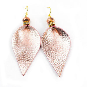 Alice Leather Drop Earrings in Sterling Silver