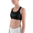 Women's Moisture Wicking Trademark Sports Bra (White & Black Piping)