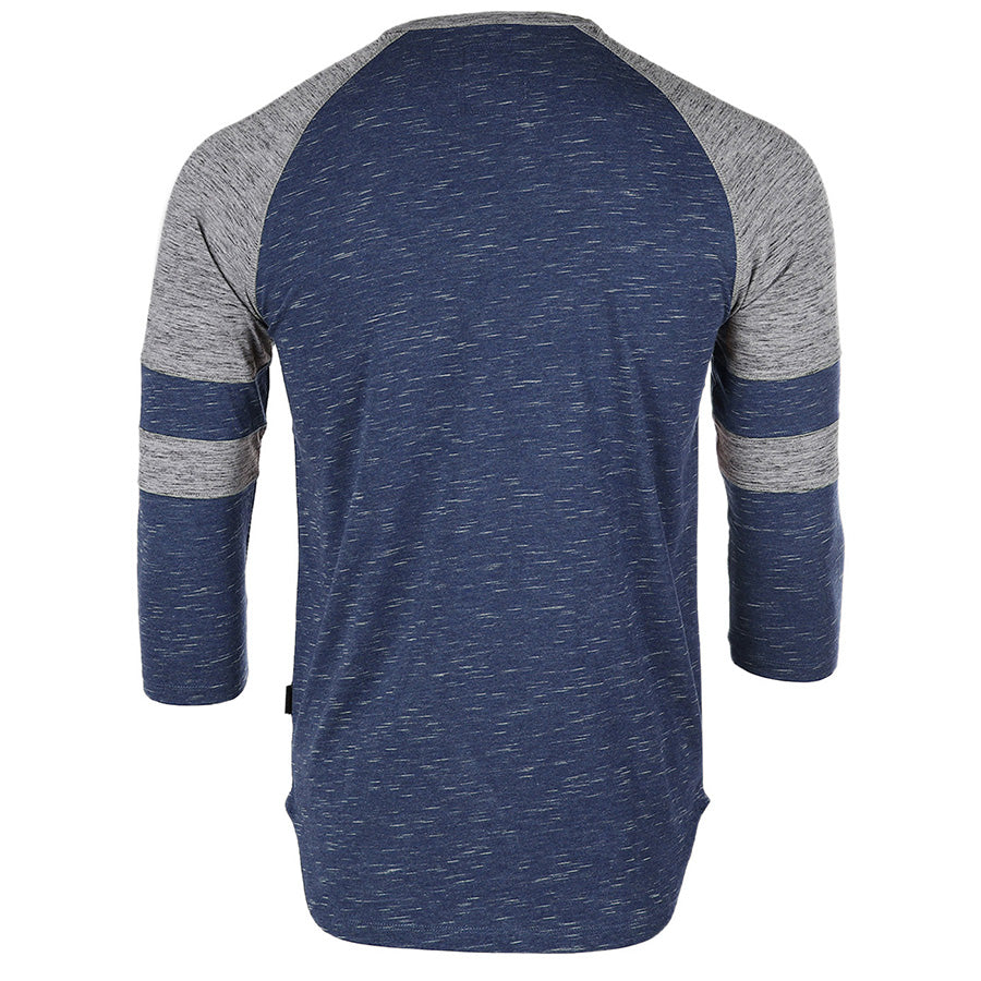 ZIMEGO Men's 3/4 Sleeve NAVY Baseball Football College Raglan