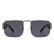 Diamonde - Square Retro Flat Top Tinted Vintage Fashion Sunglasses