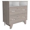 Double Drawer Dresser Arabi, Two Shelves - Light Gray / White