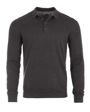 ZIMEGO Pull polo décontracté pour homme – Pull à manches longues en tricot boutonné