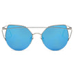 DILLON | Modern Cat Eye Mirrored Flat Lens Sunglasses Circle