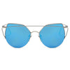 DILLON | Modern Cat Eye Mirrored Flat Lens Sunglasses Circle