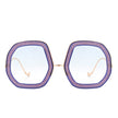 Xanadawn - Women Round Irregular Geometric Glitter Fashion Sunglasses