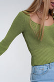 Crochet Knit Jumper in Green